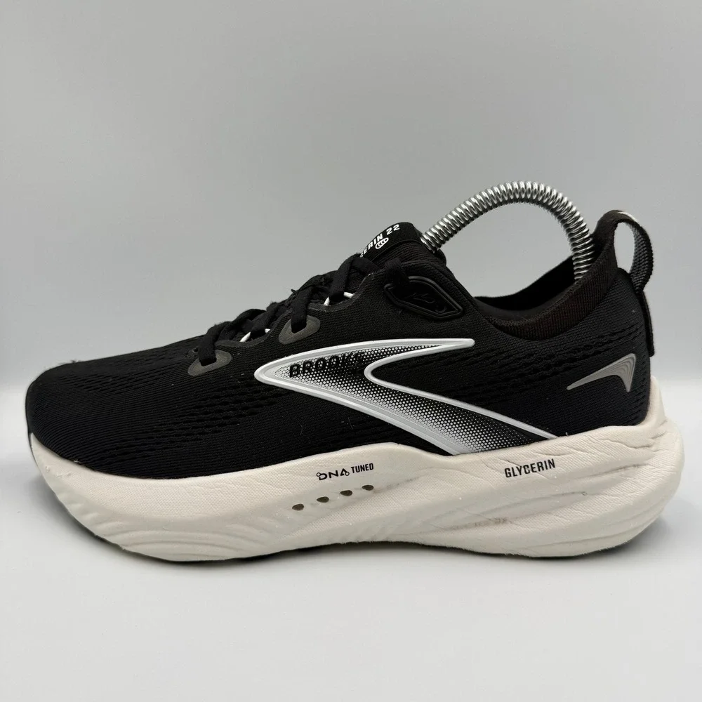 Brooks Glycerin 22 Black White Running Athletic Shoes Sneakers Womens 7.5 D Wide